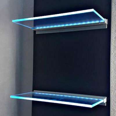 aluminum led light for glass display shelf, bookshelf, showcase fit for 6/8mm glass 12V 3W RGB color changing