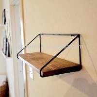 Rustic Wall Shelf Modern Industrial Style Floating Shelf Made of Steel and Wood