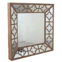 Square Carved Wooden Wall Mirror